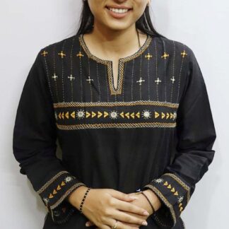 HAND EMBROIDED BLACK KURTI